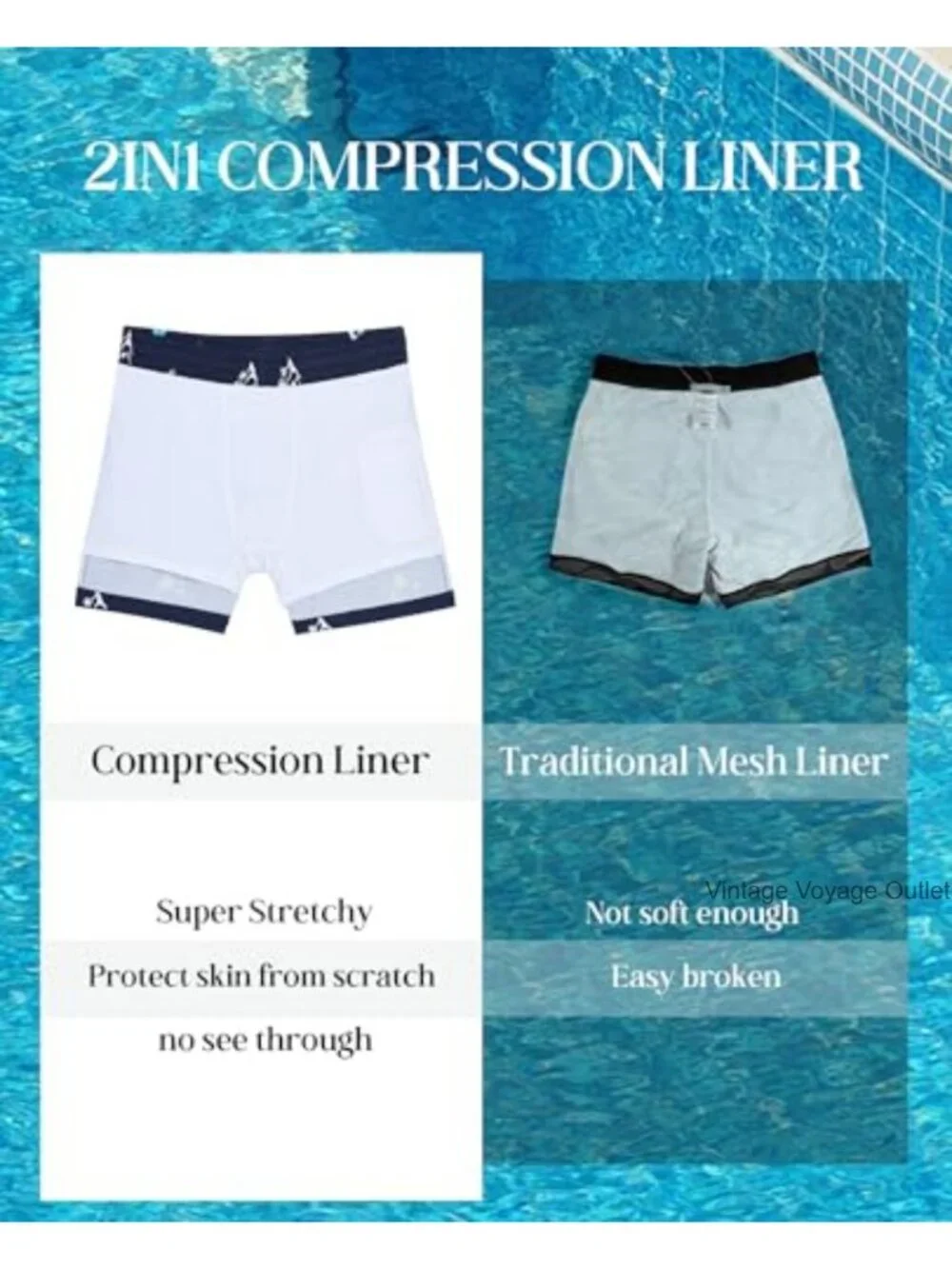 5 inch Quick Dry Swim Trunks with Compression Liner Mens Board Shorts